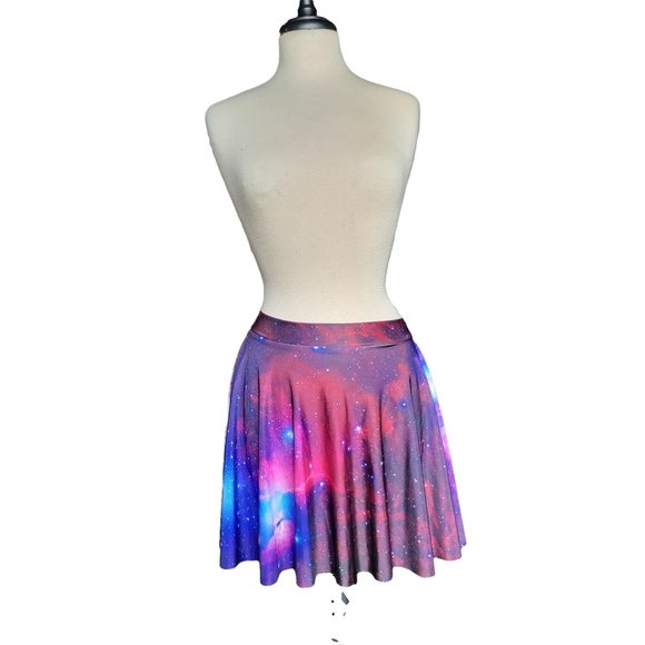 Galaxy Skater Womans Medium Skater Flip holographic Skirt Pull Over Star Celesti - Picture 1 of 11